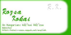 rozsa kokai business card